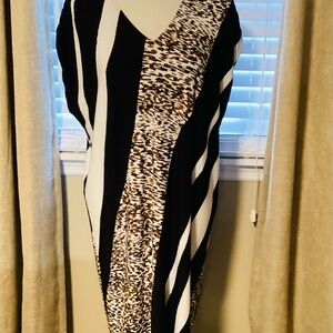 Chico’s Black, White & Animal Print Dress
